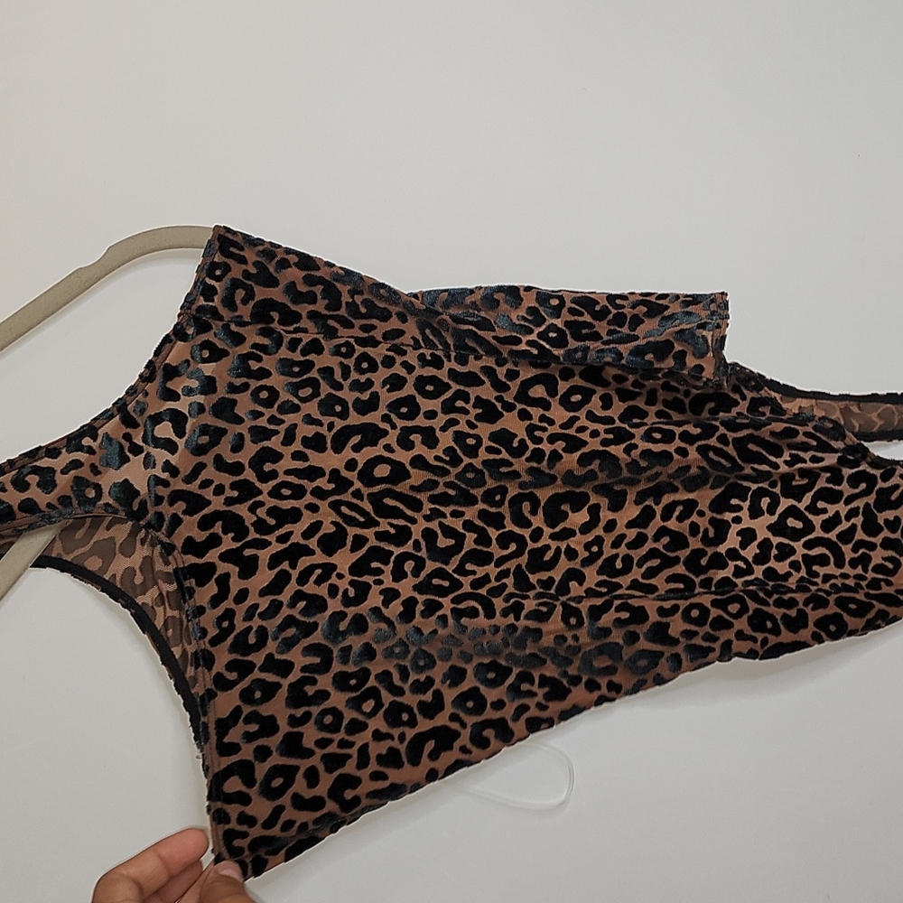 Naked wardrobe bodysuit animal print one sleeve design